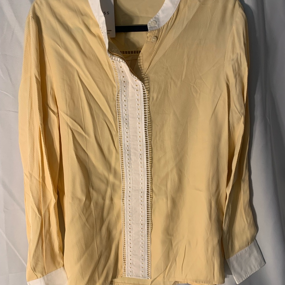 Reiss Yellow and White Blouse